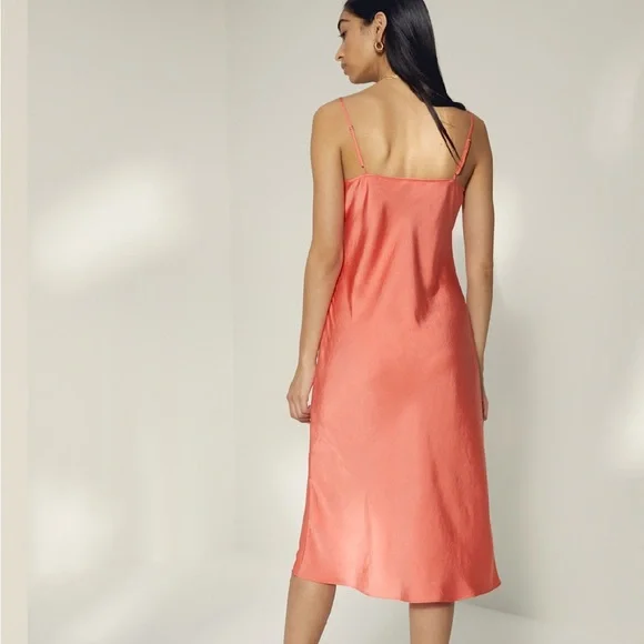 Wilfred Only Slip Satin Midi Dress L - Picture 2 of 5